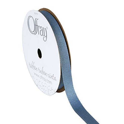 Offray 65433 3/8" Wide Grosgrain Ribbon, 3/8 Inch X 18 Feet, Antique Blue #TOP21