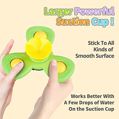 3Pcs Suction Cup Spinner Toys For 1 2 Year Old Boys|Spinning Top Baby 12-18 Months|First Birthday Gifts Girls|Sensory Toddlers 1-3 #TOP1