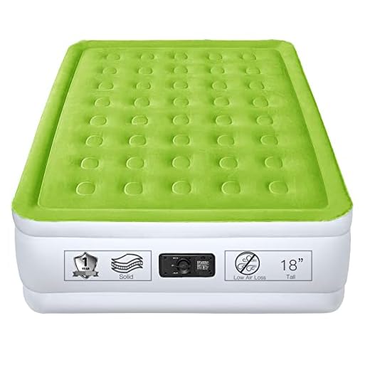 YENING Full Size Air Mattress with Built in Pump Raised Double Blow up Bed Inflatable Camping Airbed Electric 18 Inch Tall