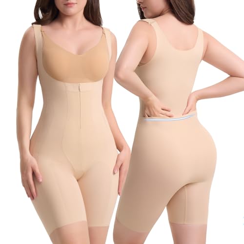 Slimers Fajas Colombianas Shapewear For Women: Tummy Control Open Bust Bodysuit Zipper Body Shaper Back Off