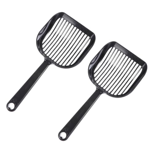 GALPADA 2pcs Cat Litter Shovel Sifting Poop Scoop Cat Litter Scooper Cat Litter Scoop Sand Scooper for Cleaning Poop Scoop Cat Litter Pet Kitten Poop Shovel Cats Plastic Black