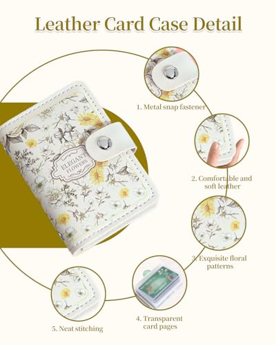 Credit Card Holder, Leather Card Case Card Organizer Case with 22 Card Slots, Minimalist Card Case Wallet with Snap for Men and Women (style 1)3