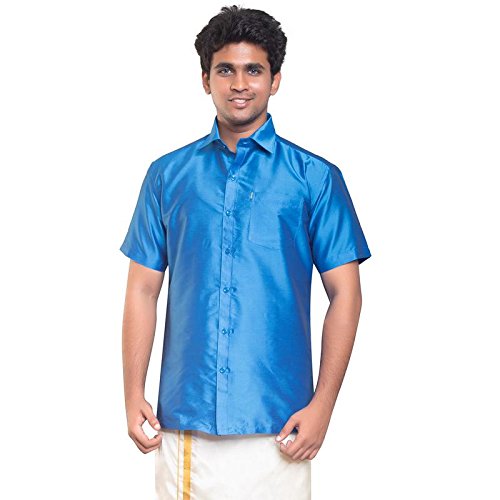 Image of THANGAMAGAN MENS SHIRT D BLUE SIZE 44