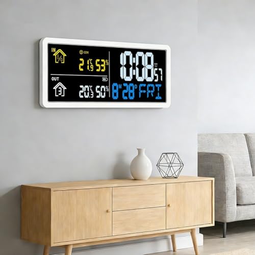 Reloj digital LCD para oficina en casa con temperatura 5
