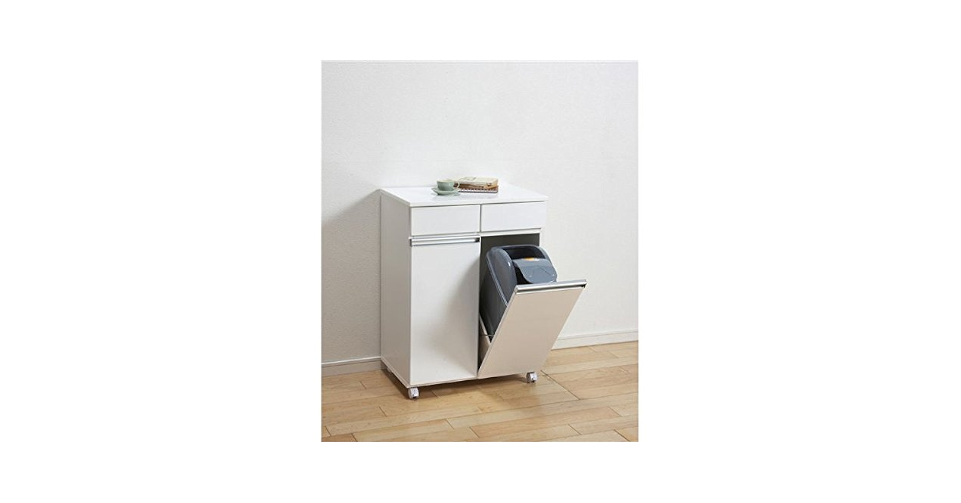 Amazon｜ダストボックス/蓋付きゴミ箱 【2分別】 幅55cm