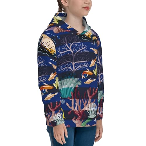 Sea Inhabitans and Herb Kids Pullover Hoodies Boys Sweatshirts Girls Athletic Clothes with Pocket3