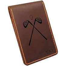 Personalized Golf Yardage Book Holder, Leather Yardage Book Cover, Yardage Book Holder,Golf Scorecard Holder, Golf Accessories, Gifts for Golfers, Leather Golf Gifts