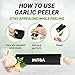 MiTBA Garlic Press set- Professional Stainless Steel Mincer, User Friendly With Non-Slip Handles Easy To Clean, And Highly Durable. Crusher Silicone Tube Peeler & Cleaning Brush Included (Black)