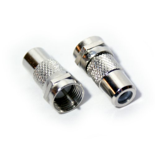Cablefinder Qty 6 - F Connector Male Plug to RCA Female Socket - Coax/COAXIAL Phono Adapter