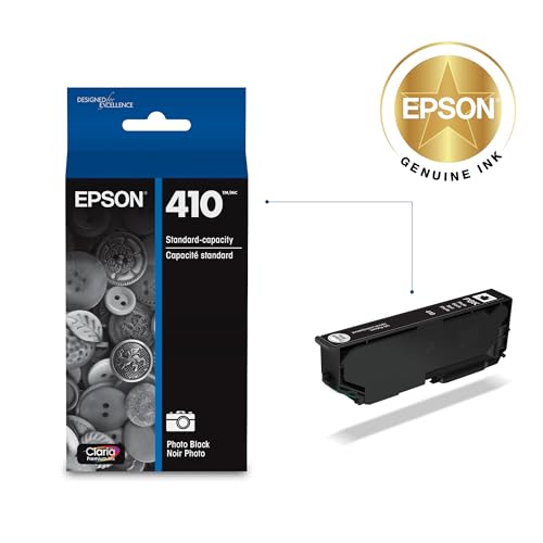 Image of EPSON 410 Claria Premium Ink Standard Capacity Photo Black Cartridge (T410120-S) Works with Expression XP-530, 630, 640, 7100, 830