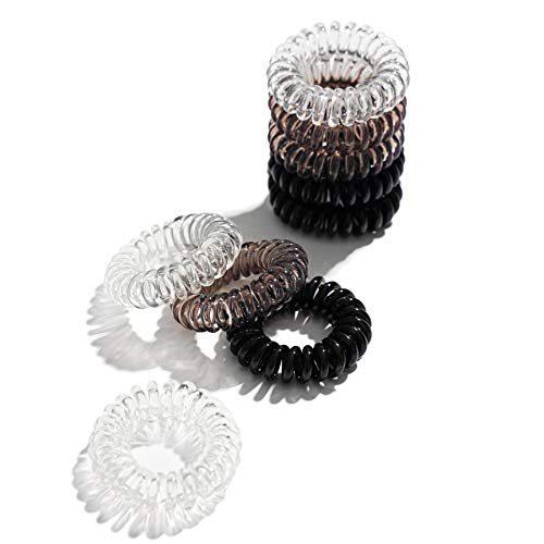 Coil Hair Ties, Giseka Spiral Hair Ties for Thick Hair Ponytail, ...