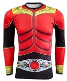 昭和平成ライダー コスプレ衣装 全身タイツ tシャツ 長袖 半袖 パジャマ ルームウェア 選べるデザイン 伸縮性 吸汗速乾 レオタード 変身スーツ 戦闘服 親子セット 大人 子供 男女兼用 1号 クウガ アギト カブト ダブル ビルド アマゾン BLACK ガヴ ゼッツ ハロウィン 文化祭 舞台応援 誕生日プレゼント 人気特撮 萌えグッズ (XL（大人）,B) [並行輸入品]