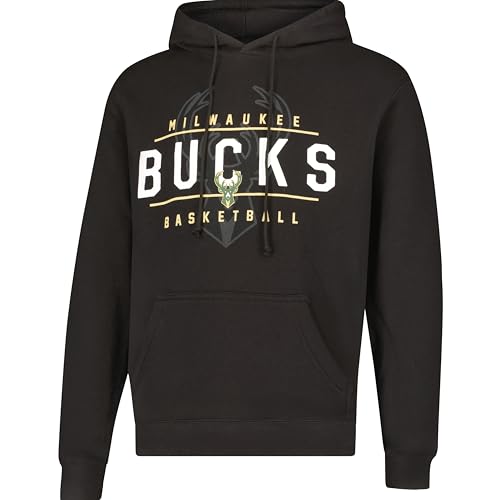 Ultra Game Men's NBA Official Super Soft Get Right Hoodie Sweatshirt, Milwaukee Bucks, Black, XX-Large