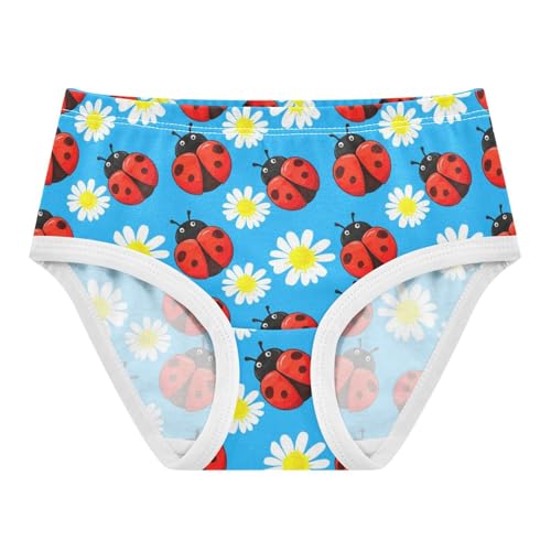 Joisal Cute Ladybug White Daisy Blue Girls Underwear Toddler 2t Cotton Little Girl Panties Cartoon Briefs Underpants