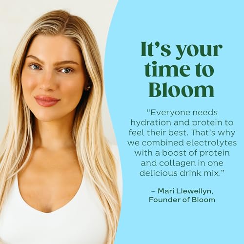 Image of Bloom Daily Hydration Electrolyte Powder Packets with Collagen, 5g Protein, Electrolytes, Vitamins & Minerals, Sugar Free Drink Mix, Strawberry Lemonade, 5 Count (Pack of 2)