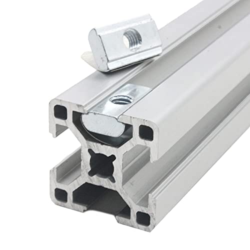 JiGiU Nutenstein mit Feder 20 Stück Nutmuttern Set für 3030 Aluprofil Nut 8 einschwenkbar Nutensteine mit Steg für Eu-Standard Aluminium Extrusion Profil (M8 Innengewinde)