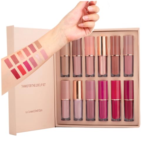 Matte Liquid Lipstick Set Long Lasting Non-Stick Cup Lipstick Makeup Set 12PCS - Image 5