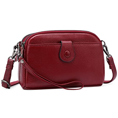 GAEKEAO Small Crossbody Bags for Women Vegan Leather Shoulder Purse Cross Body Bag Handbag with Wristlet Top Zipper