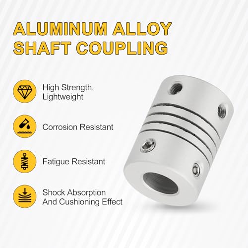 QUARKZMAN 4 Stück Flexible Kupplungen 2mm Bis 7mm Aluminiumlegierung Verbindungsstück Flexible Wellenkupplungen Motorkupplung Für 3D Drucker CNC Maschine Motor Encoder D15 x L20mm