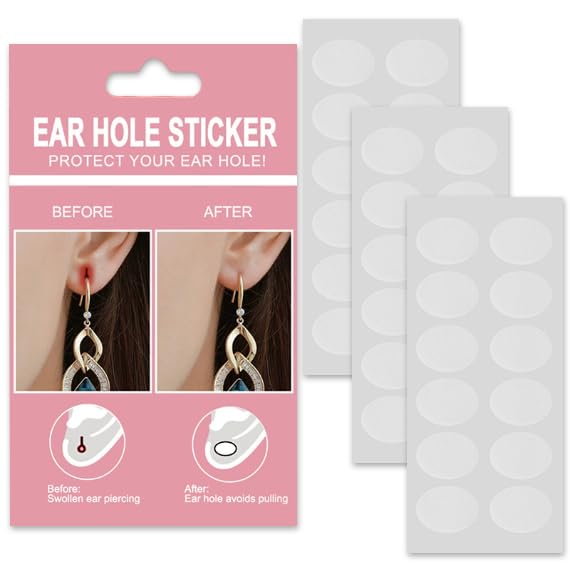 PRANIJ Invisible Ear Lobe Support Patch for Pierced Ears | Ear Care for Heavy Earrings | Earlobe Tapes and Stickers for Girls & Women (Pack of 36)