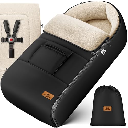 Kidiz® Babyfußsack Baby Fußsack Winterfußsack Babyschale mit Reißverschluss Kuschelsack Babydecke Kinderwagen waschbar verschließbarer Kopfteil,Tasche, passend für alle Kinderwagen, Schwarz Kidiz® Babyfußsack Baby Fußsack Winterfußsack Babyschale mit Reißverschluss Kuschelsack Babydecke Kinderwagen waschbar verschließbarer Kopfteil,Tasche, passend für alle Kinderwagen, Schwarz