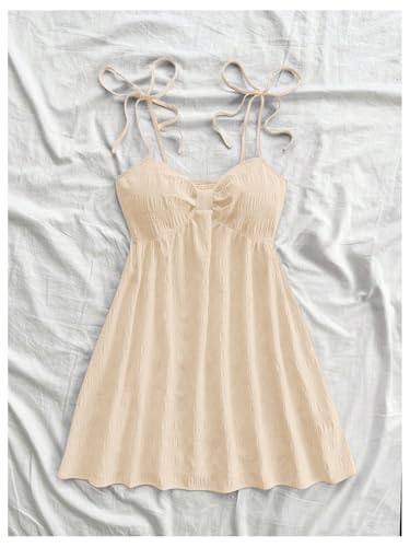 Image of SOLY HUX Women's Summer Cami Sun Dress A Line Tie Shoulder Y2k Cute Casual Short Mini Beach Babydoll Dresses