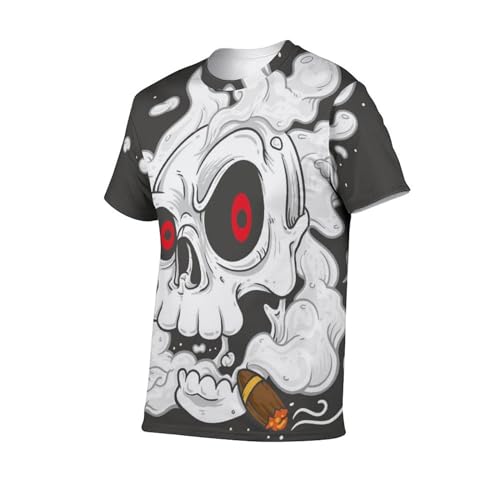 T-shirt crâne fumant homme en maille premium avec finitions soignées