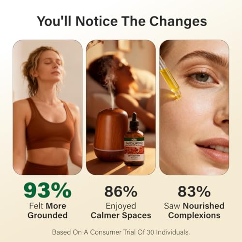 Image of 100% Pure Sandalwood Oil - 4 Fl Oz Sandalwood Essential Oil for Hair, Skin, Diffuser, Aromatherapy & DIY Soap Making Scent