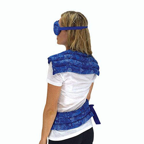 Full Treatment Set- Heating Pad/Cold Pack for Neck, Shoulder, Back, Stomach Pain Relief– Microwavable Hot and Cold Therapy by Nature Creation (Blue Flowers) - Thumbnail 5