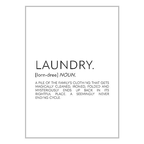 ETEKNIC Laundry Definition Print Utility Room Wall Art Home Bathroom Quote Poster Minimalist Neutral Kitchen Décor Artwork (A4, Print Only)