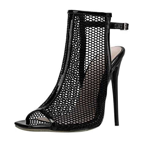Sandales pour femme avec talons hauts ouverts et maille respirante