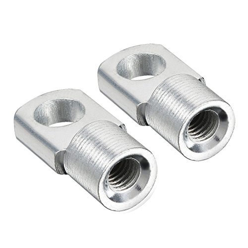 uxcell Gas Spring End Fitting M6 Female Thread 8mm Hole Dia A3 Steel Silver Tone 2pcs