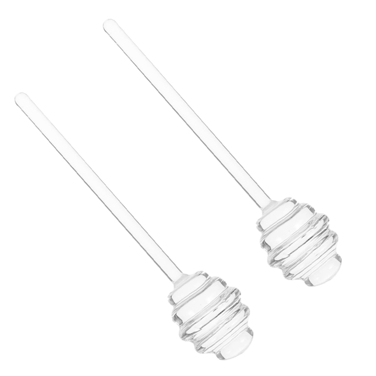 Unomor 2pcs Honey Stirrer Honey Stirring Spoon Honey Dipper Mini Scoops Honey Stirring Sticks Syrup Spoon Stick Wear-resistant Honey Stick Drizzle Honey Stick Glass Transparent re-usable