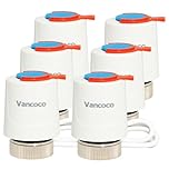 VANCOCO 6Pcs Underfloor Heating Actuator 230V M30x1.5 NC (Normally Closed) | IP54 Thermal Actuator for Underfloor Heating & Manifolds - 5-Minute Installation