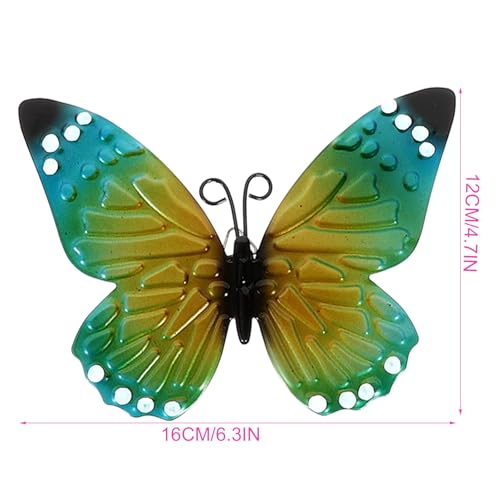 Mariposas de hierro para jardín Adornos de metal de 5 piezas para decoración exterior e interior 2