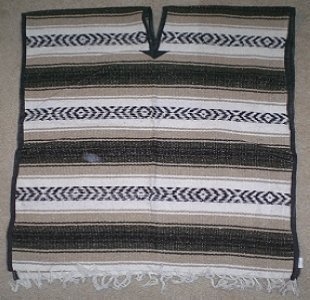 Mexican Blanket Poncho Costume (Tan)