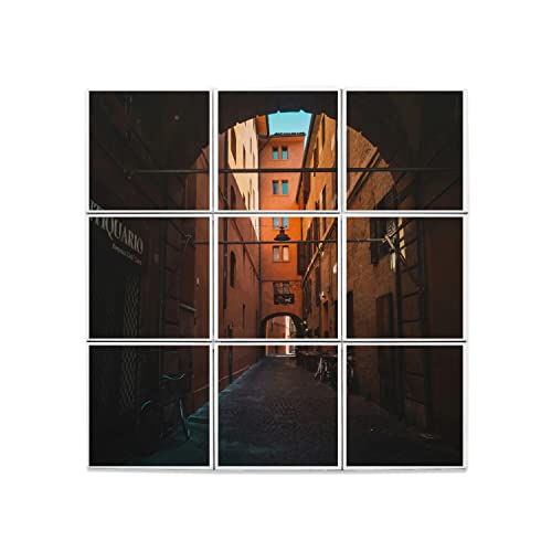 Carreaux céramique décoration murale vintage fresque 60x60 paysage urbain