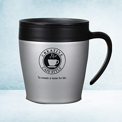 Upkoch Copo de café em aço inoxidável, caneca térmica, xícara de café de negócios, copo térmico, com