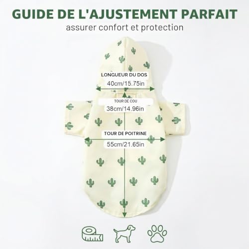 ZUWIJEQ manteaux imperméables pour chiens, manteau pluie chien avec capuche, imperméables pour chiots avec trou pour laisse,veste de pluie pour animaux de compagnie,poncho pour petits chiens 4-7kg, XL – vue 7