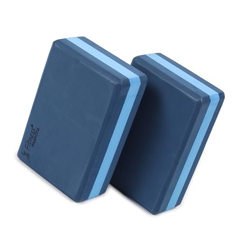 Image of Fitness Mantra® High Density EVA Block/Brick|Set of 2 Piece| Navy + Sky|
