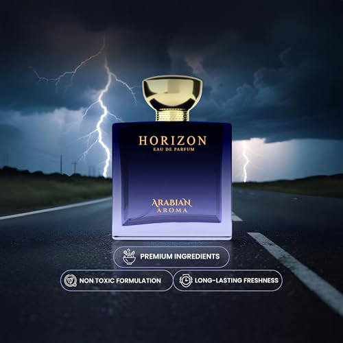 Image of Arabian Aroma Horizon Men's Perfume | Fresh and Long-Lasting Fragrance | Refreshing fragrance for men | Eau De Perfume | Long Lasting Perfumes for Men (100ML)