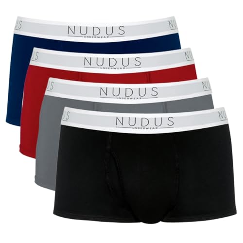 NUDUS Men's Stylish Bamboo Rayon Soft Underwear With Fly - Pack Of 4 Gift Box