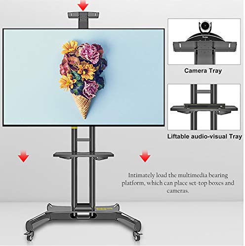 Soporte móvil para TV de 32 a 65 pulgadas, ajustable en altura miniatura 3