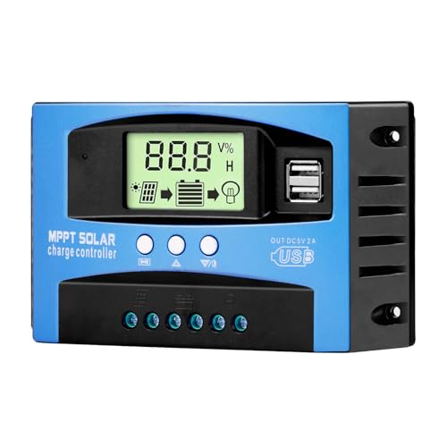 Solar Charge Controller MPPT 12/24V Auto-Switch Universal Controller for Lead-Acid & Lithium...
