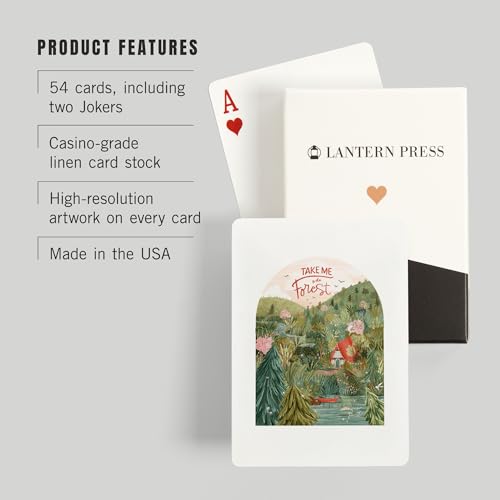 Lantern Press Take Me to The Forest, Baraja de 52 cartas Poker miniatura 3