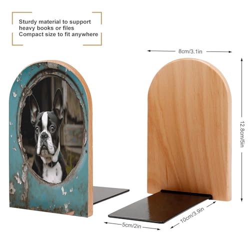 Sujetalibros de madera resistente soporte decorativo moderno de diseño 3