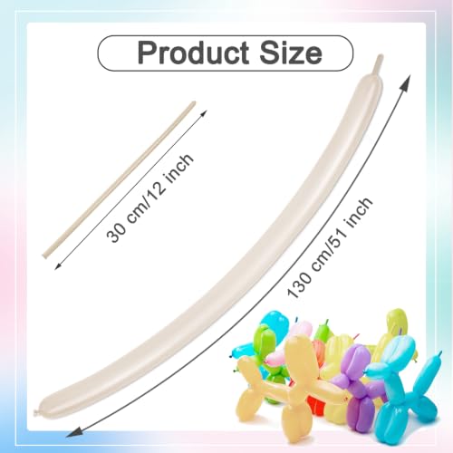 Image of Sand White Long Balloons - 260 Balloons for Balloon Arch & Party Decor | Sand White long balloons for balloon arch & string garland decorations, thick latex & easy to inflate, great for birthday