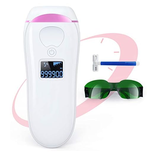 Sistema de depilación IPL para mujeres y hombres, dispositivo de depilación permanente indoloro para 999,900 flashes, 2 modos de tratamiento de pelo para las axilas, cara y cuerpo