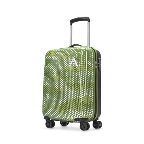 Cabin Combat Trolley Bag, 53 Cm Small Hardside Luggage | 8 Wheels, Combination Lock | Polycarbonate | 5 Year International Warranty | Green