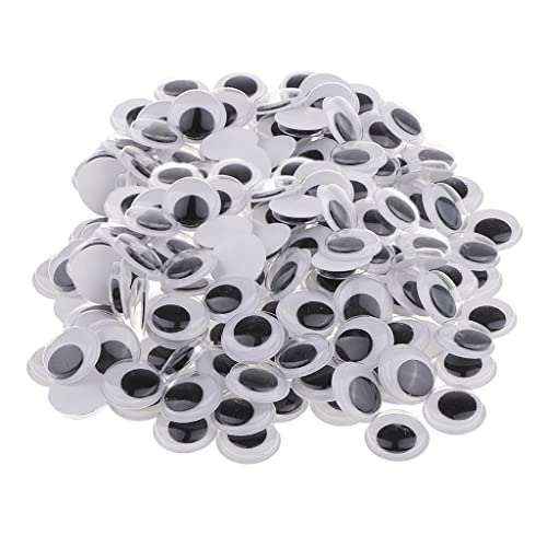 SM SunniMix 動く 目玉 動眼 目パーツ 人形アイ 貼り付けタイプ DIY ドール 材料 手芸パーツ 全8サイズ - 15ミリメートル200ピース